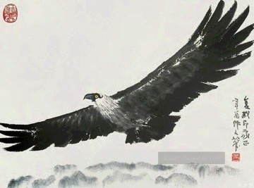 Wu zuoren a eagle old China ink Ölgemälde